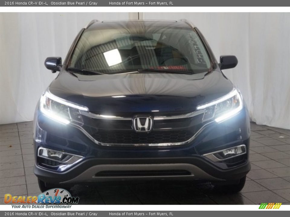 2016 Honda CR-V EX-L Obsidian Blue Pearl / Gray Photo #3