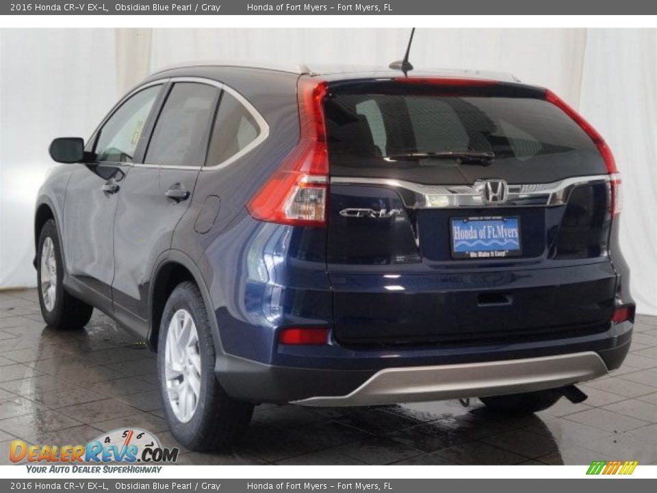 2016 Honda CR-V EX-L Obsidian Blue Pearl / Gray Photo #6