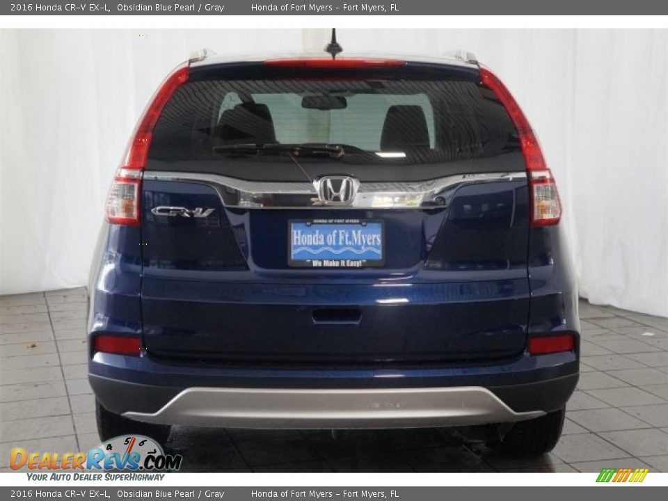 2016 Honda CR-V EX-L Obsidian Blue Pearl / Gray Photo #7