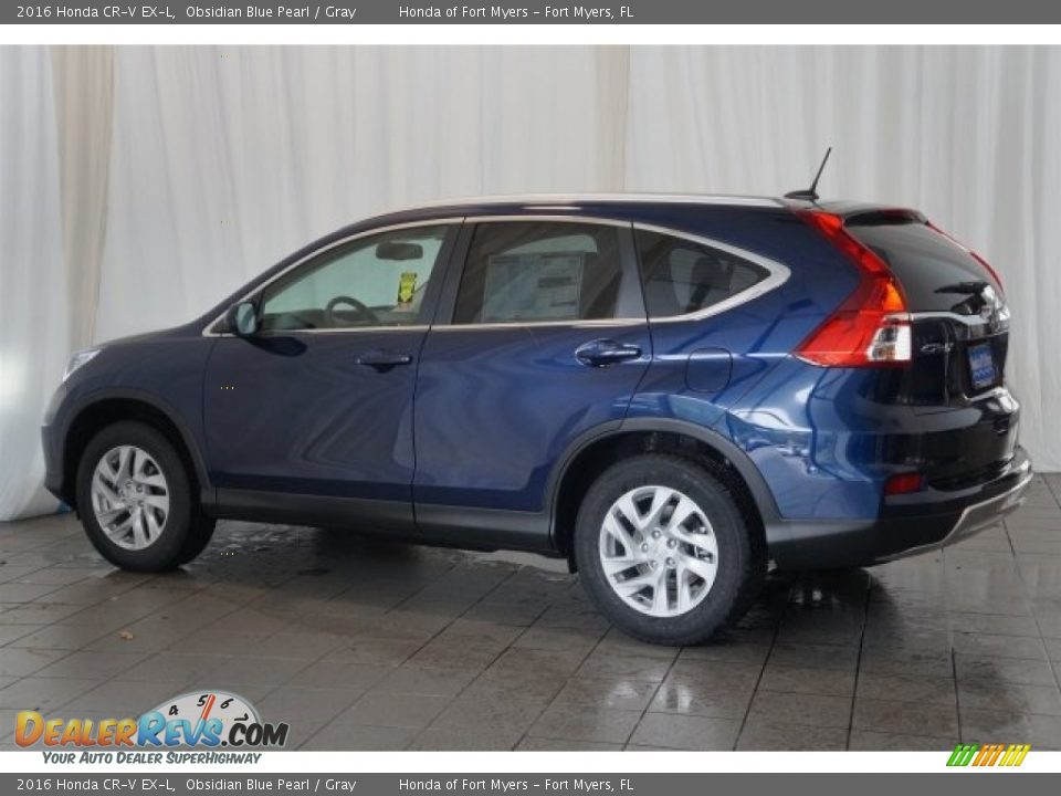 2016 Honda CR-V EX-L Obsidian Blue Pearl / Gray Photo #8