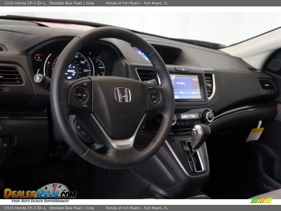 2016 Honda CR-V EX-L Obsidian Blue Pearl / Gray Photo #11