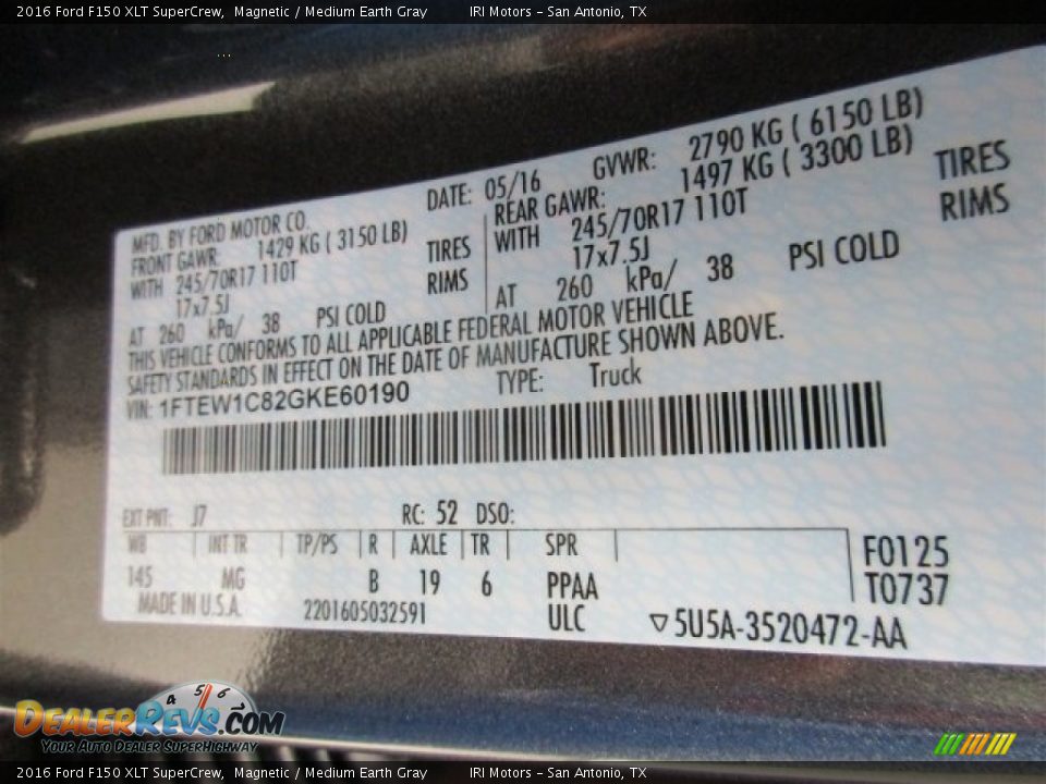 2016 Ford F150 XLT SuperCrew Magnetic / Medium Earth Gray Photo #30