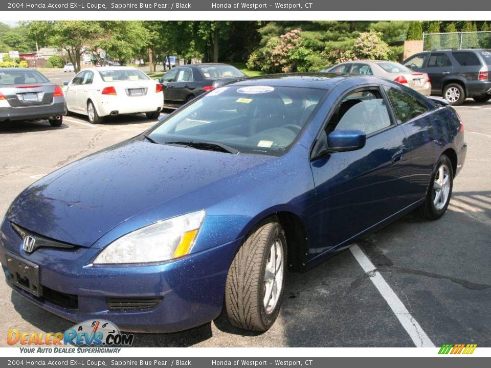 2004 Honda Accord EX-L Coupe Sapphire Blue Pearl / Black Photo #1