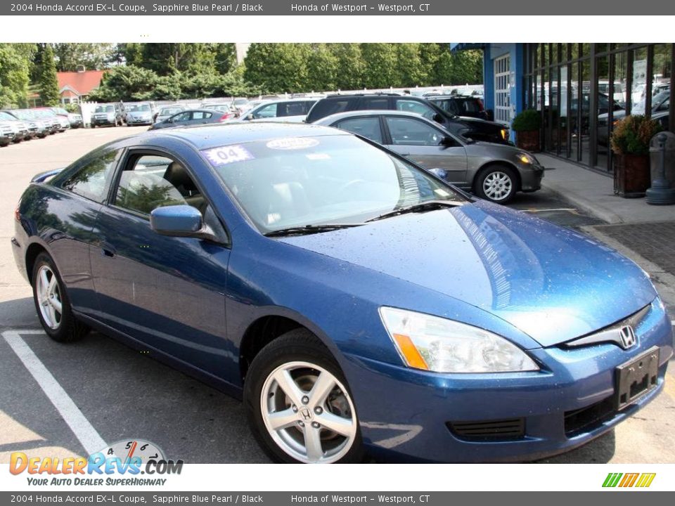 2004 Honda Accord EX-L Coupe Sapphire Blue Pearl / Black Photo #3