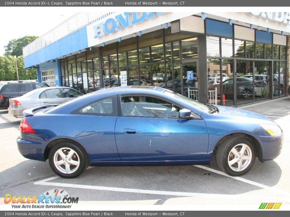 2004 Honda Accord EX-L Coupe Sapphire Blue Pearl / Black Photo #4