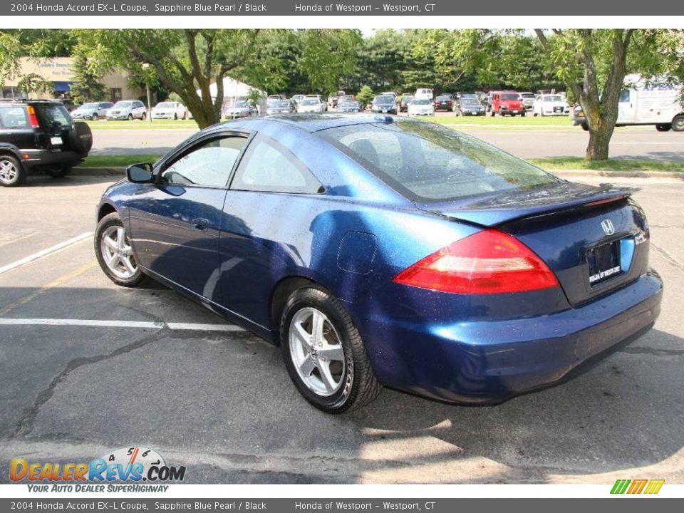 2004 Honda Accord EX-L Coupe Sapphire Blue Pearl / Black Photo #9