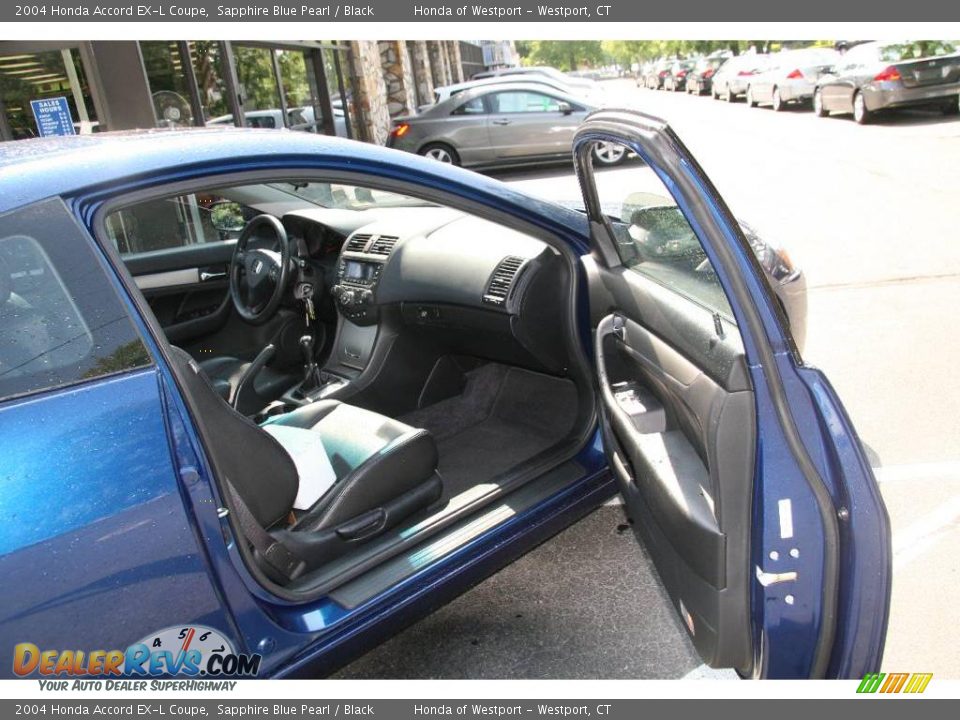 2004 Honda Accord EX-L Coupe Sapphire Blue Pearl / Black Photo #13