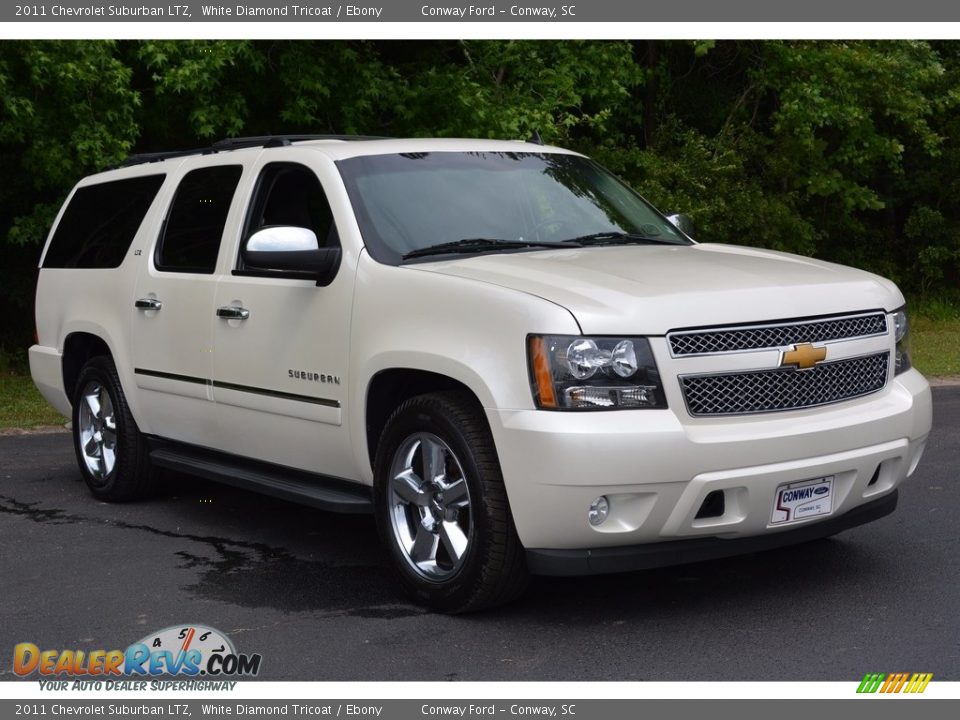 2011 Chevrolet Suburban LTZ White Diamond Tricoat / Ebony Photo #1