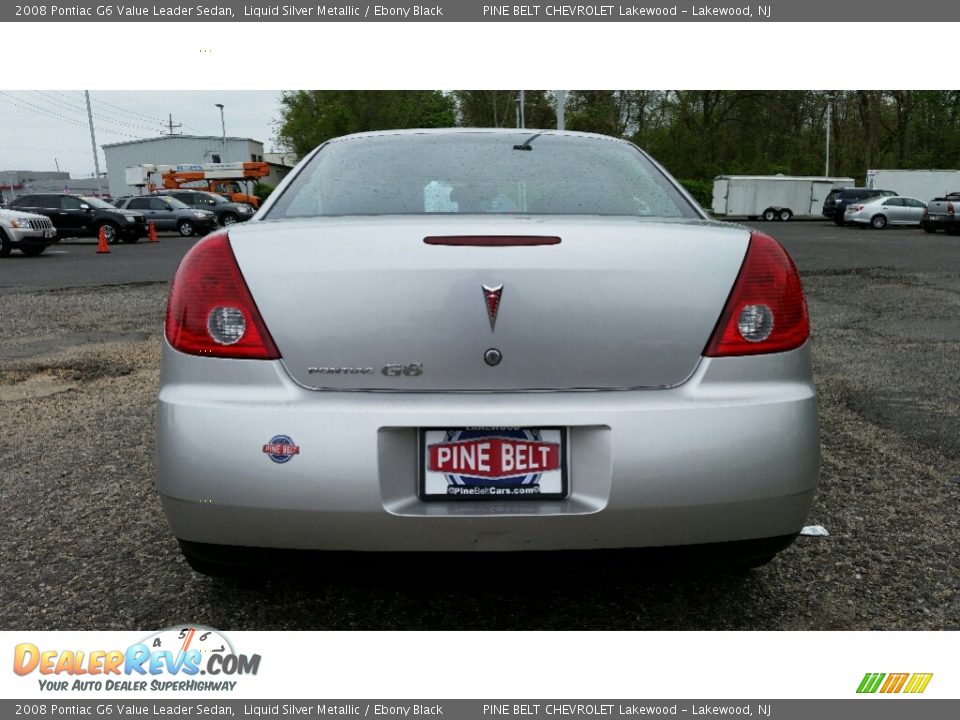2008 Pontiac G6 Value Leader Sedan Liquid Silver Metallic / Ebony Black Photo #8