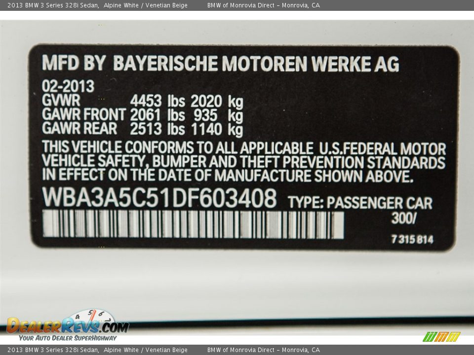 2013 BMW 3 Series 328i Sedan Alpine White / Venetian Beige Photo #21