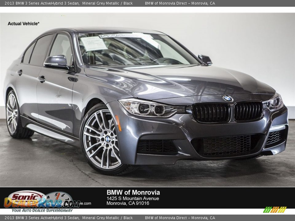 2013 BMW 3 Series ActiveHybrid 3 Sedan Mineral Grey Metallic / Black Photo #1