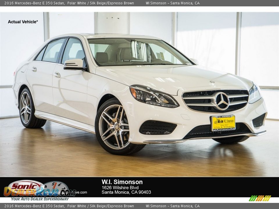 2016 Mercedes-Benz E 350 Sedan Polar White / Silk Beige/Espresso Brown Photo #1