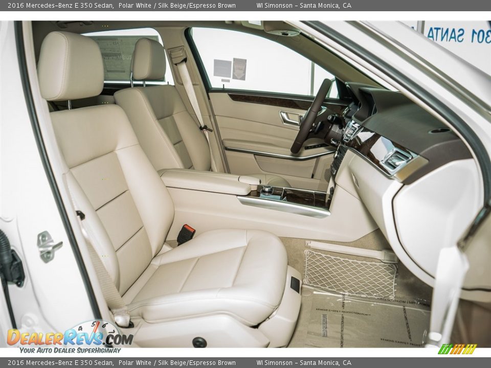 2016 Mercedes-Benz E 350 Sedan Polar White / Silk Beige/Espresso Brown Photo #2