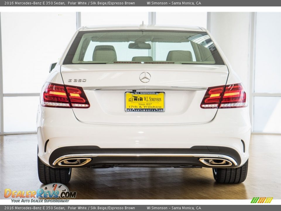 2016 Mercedes-Benz E 350 Sedan Polar White / Silk Beige/Espresso Brown Photo #4