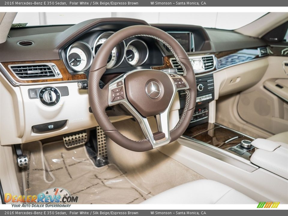 2016 Mercedes-Benz E 350 Sedan Polar White / Silk Beige/Espresso Brown Photo #6