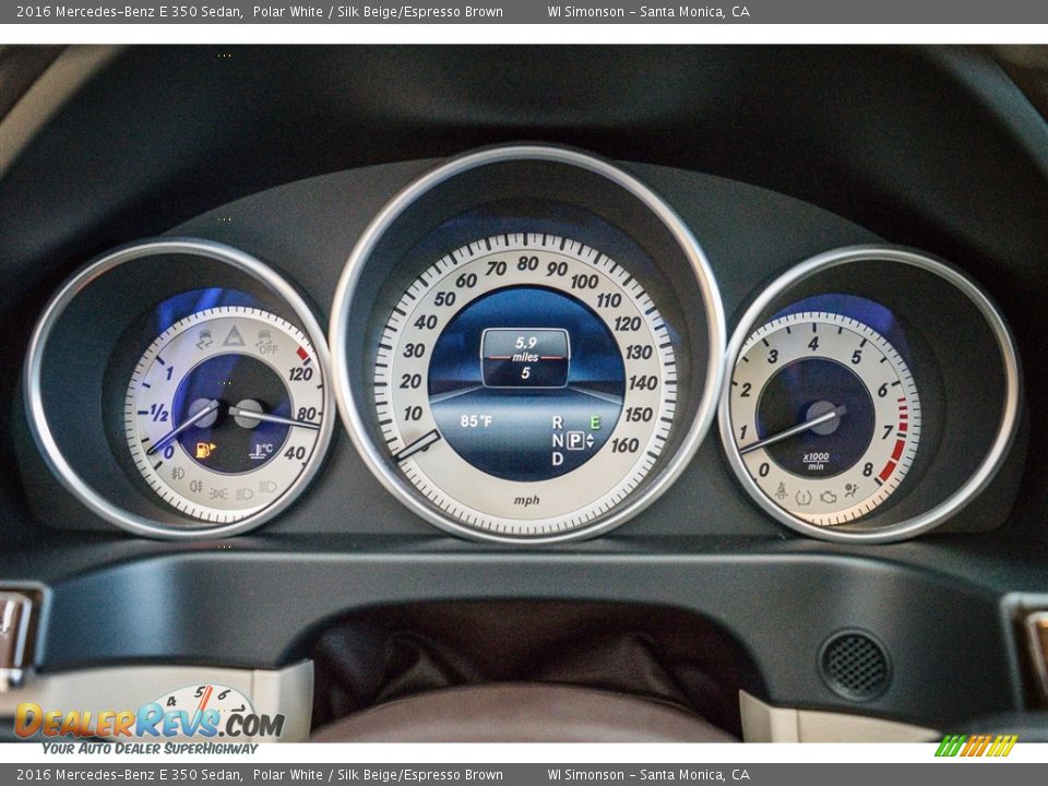 2016 Mercedes-Benz E 350 Sedan Polar White / Silk Beige/Espresso Brown Photo #7