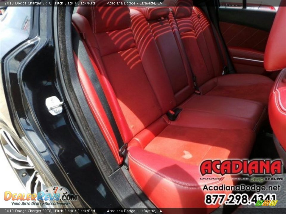 2013 Dodge Charger SRT8 Pitch Black / Black/Red Photo #25