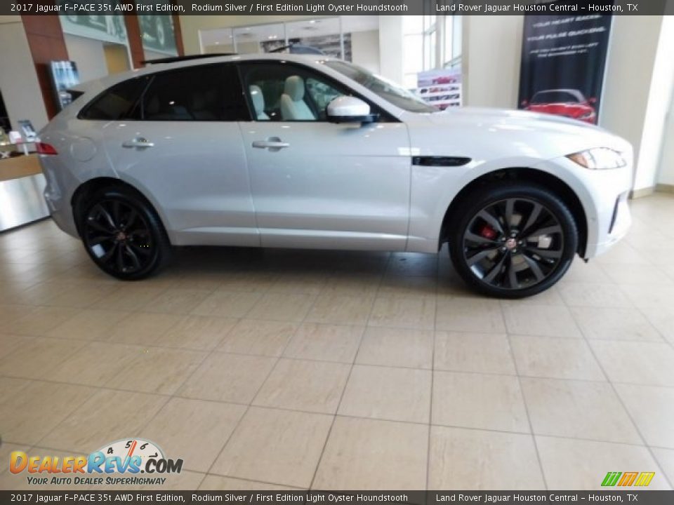2017 Jaguar F-PACE 35t AWD First Edition Rodium Silver / First Edition Light Oyster Houndstooth Photo #1