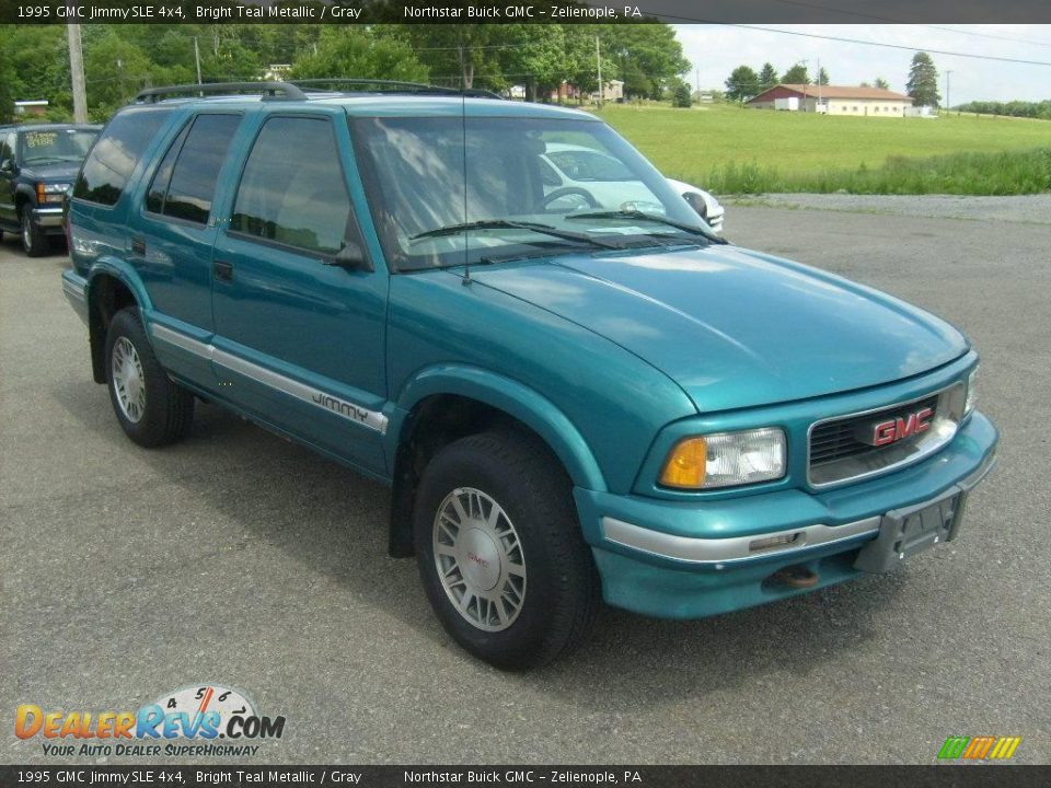 1995 GMC Jimmy SLE 4x4 Bright Teal Metallic / Gray Photo #7