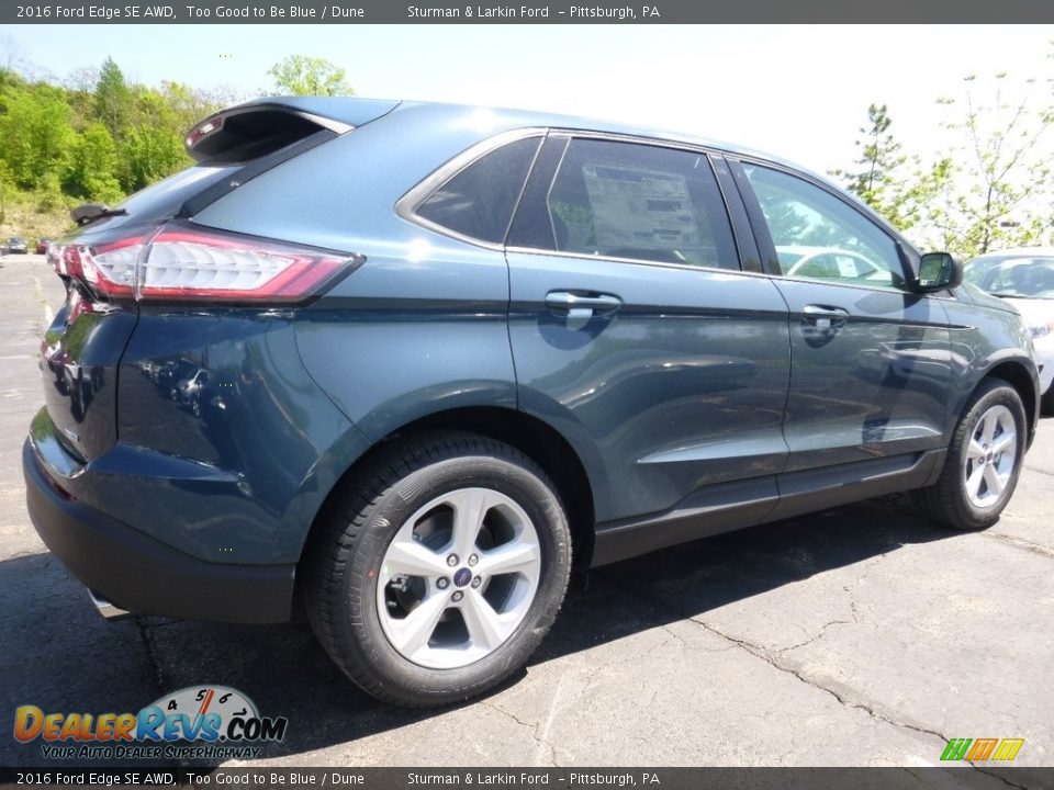 2016 Ford Edge SE AWD Too Good to Be Blue / Dune Photo #2