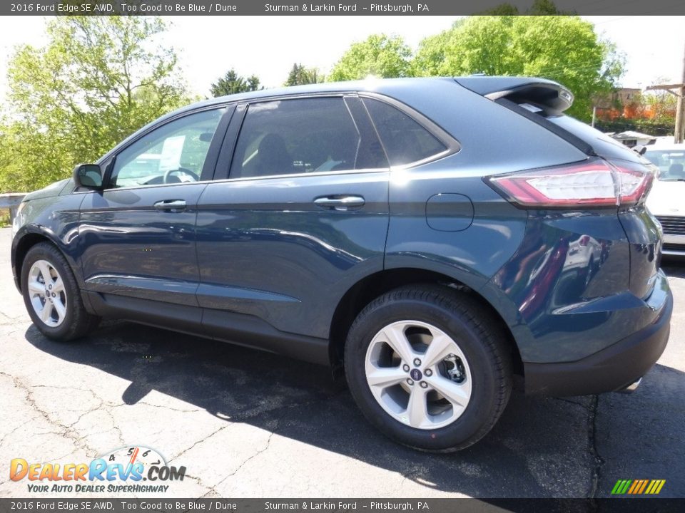 2016 Ford Edge SE AWD Too Good to Be Blue / Dune Photo #4