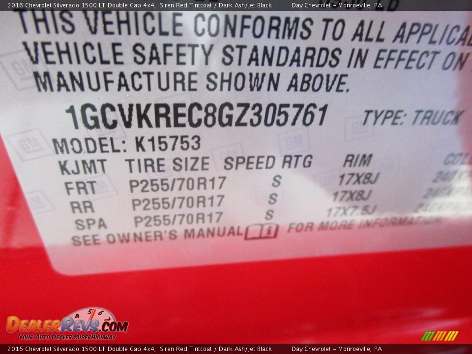 2016 Chevrolet Silverado 1500 LT Double Cab 4x4 Siren Red Tintcoat / Dark Ash/Jet Black Photo #19