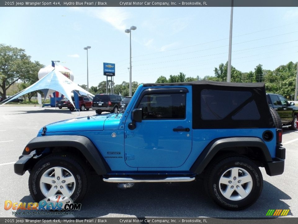 2015 Jeep Wrangler Sport 4x4 Hydro Blue Pearl / Black Photo #2