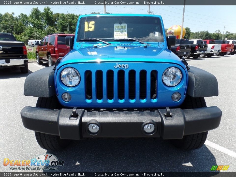 2015 Jeep Wrangler Sport 4x4 Hydro Blue Pearl / Black Photo #13