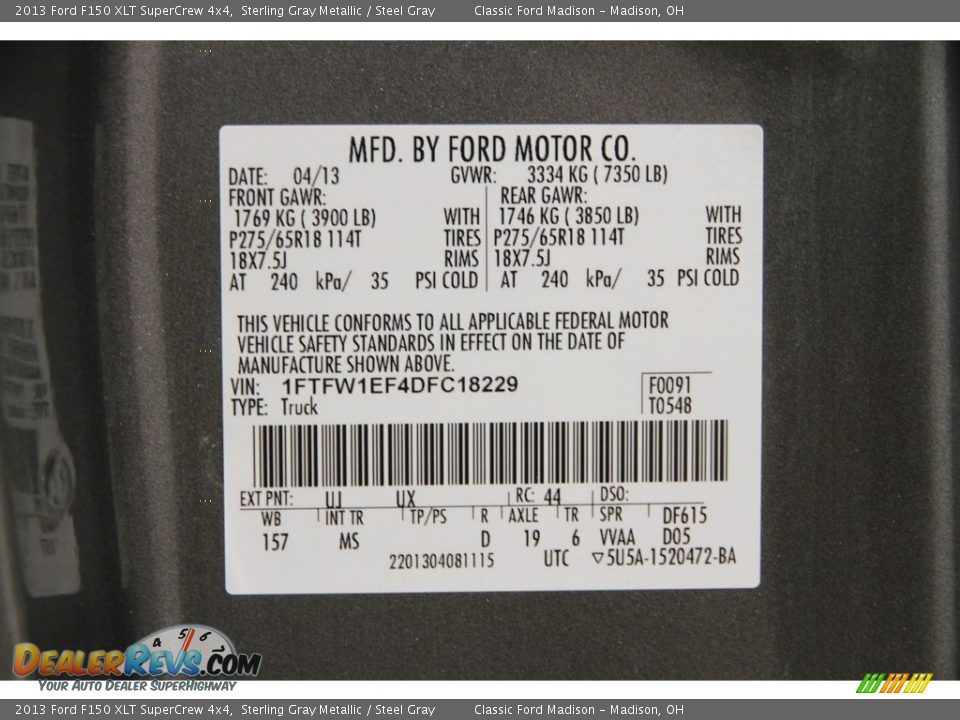 2013 Ford F150 XLT SuperCrew 4x4 Sterling Gray Metallic / Steel Gray Photo #17
