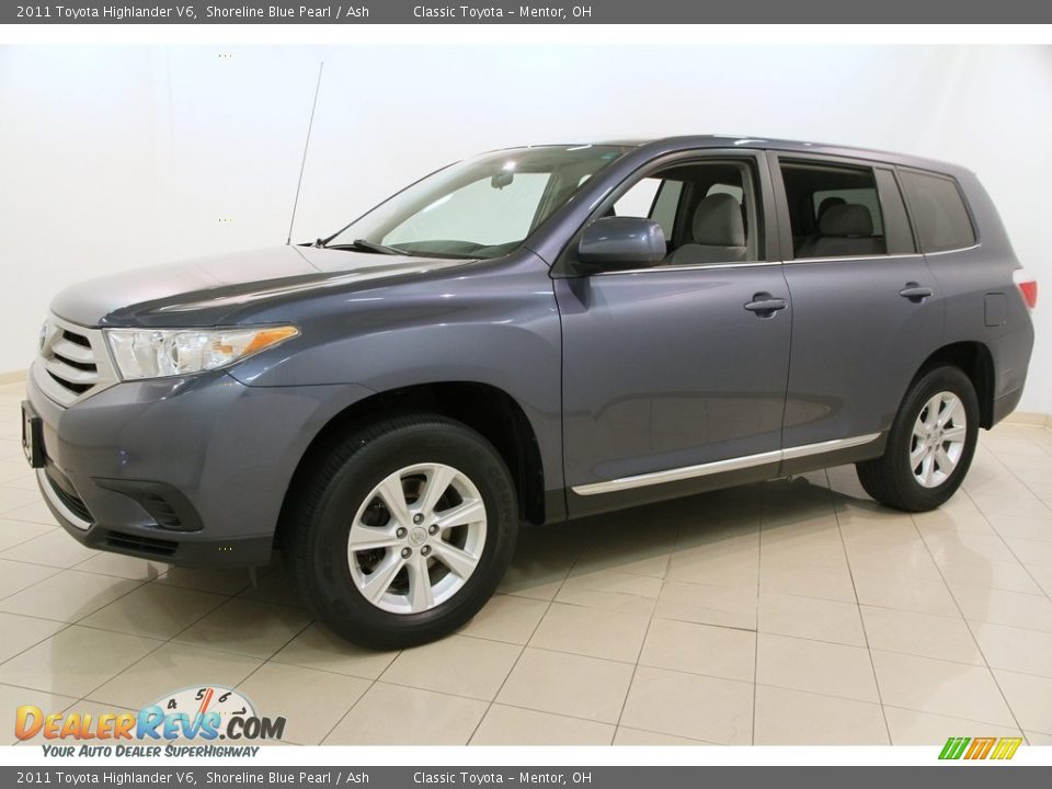 2011 Toyota Highlander V6 Shoreline Blue Pearl / Ash Photo #3