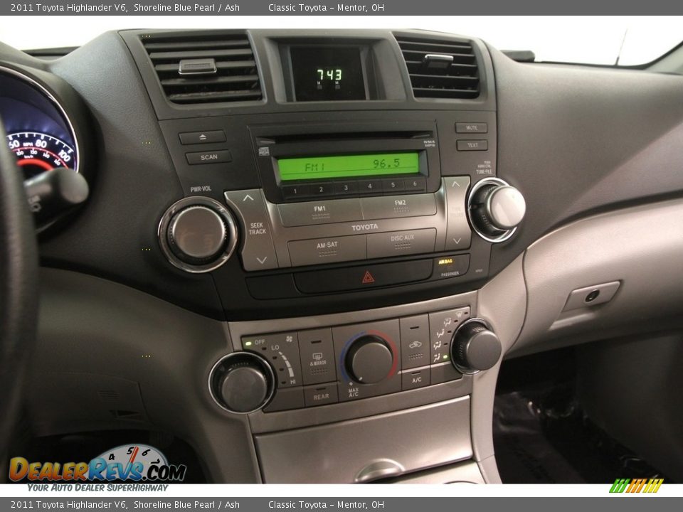 2011 Toyota Highlander V6 Shoreline Blue Pearl / Ash Photo #9