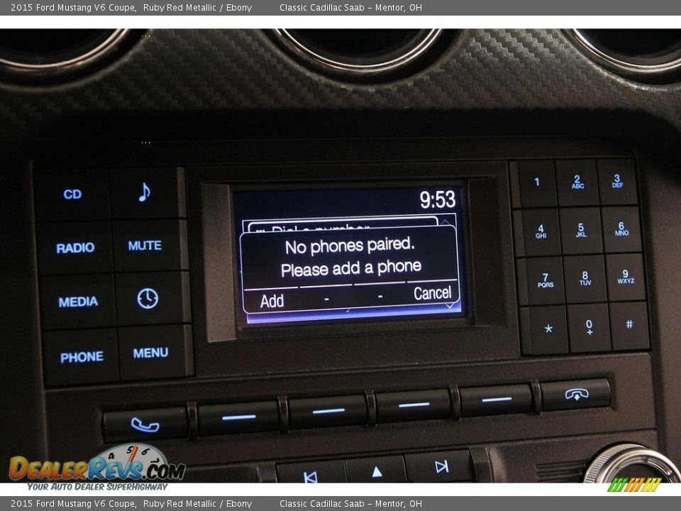 2015 Ford Mustang V6 Coupe Ruby Red Metallic / Ebony Photo #15