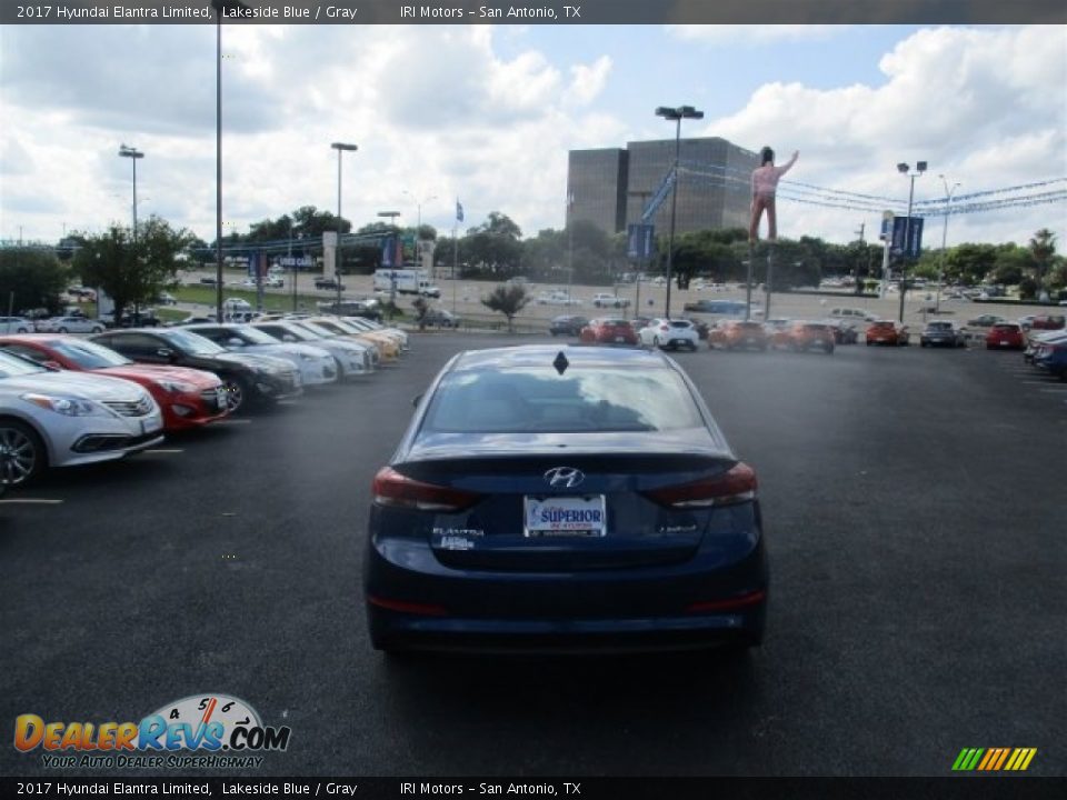 2017 Hyundai Elantra Limited Lakeside Blue / Gray Photo #4