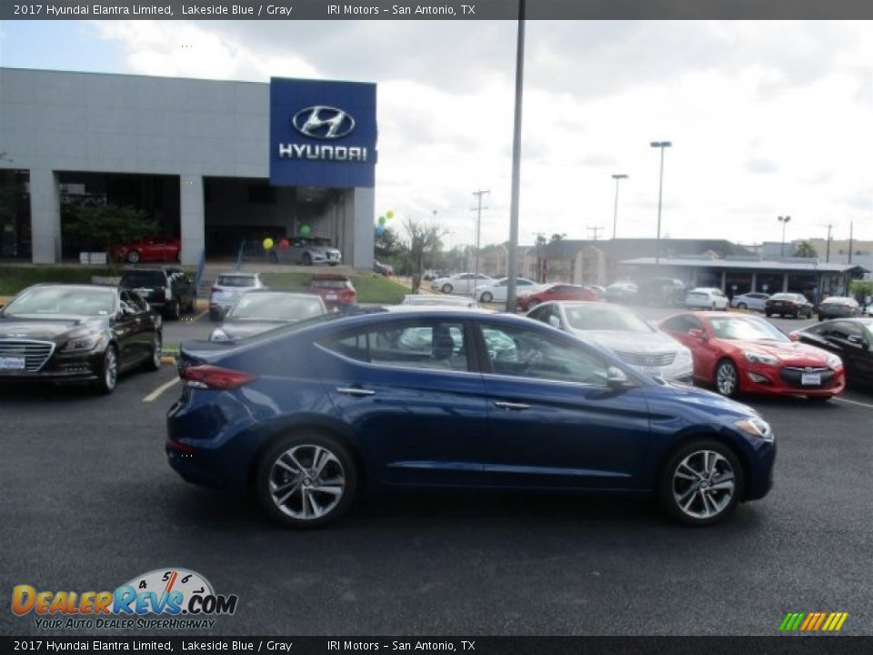 2017 Hyundai Elantra Limited Lakeside Blue / Gray Photo #6