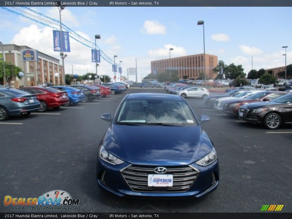 2017 Hyundai Elantra Limited Lakeside Blue / Gray Photo #8