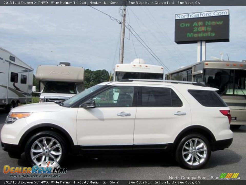 2013 Ford Explorer XLT 4WD White Platinum Tri-Coat / Medium Light Stone Photo #2