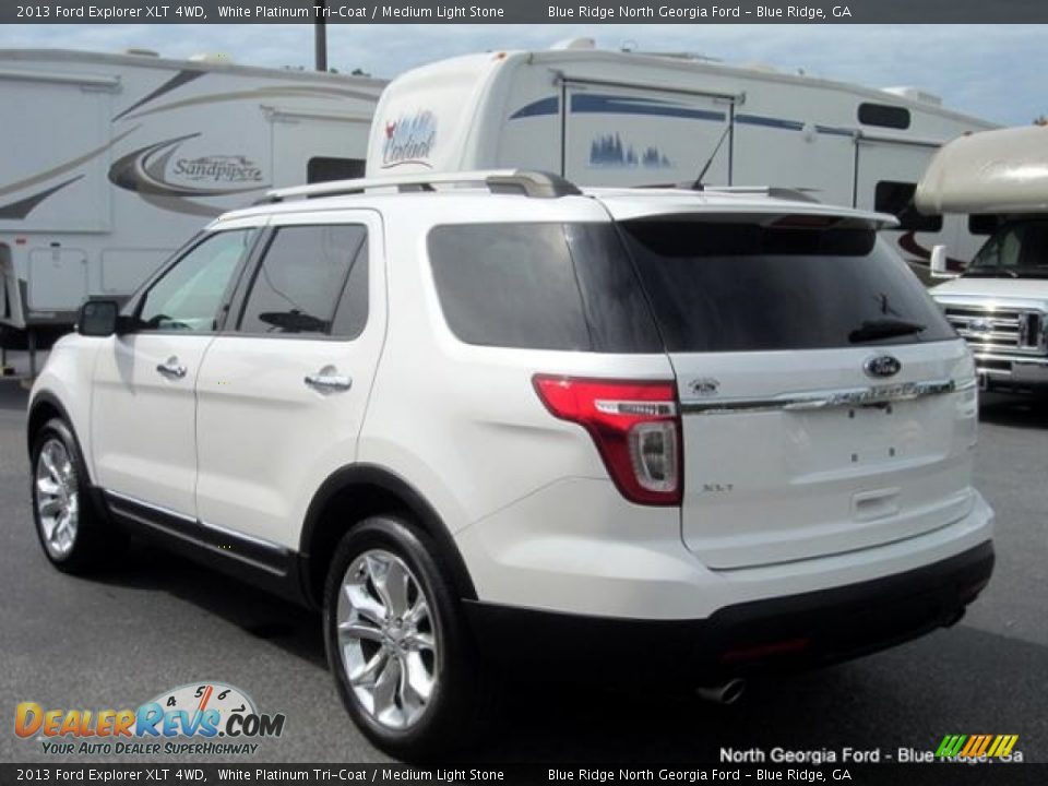2013 Ford Explorer XLT 4WD White Platinum Tri-Coat / Medium Light Stone Photo #3