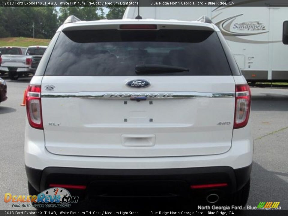 2013 Ford Explorer XLT 4WD White Platinum Tri-Coat / Medium Light Stone Photo #4