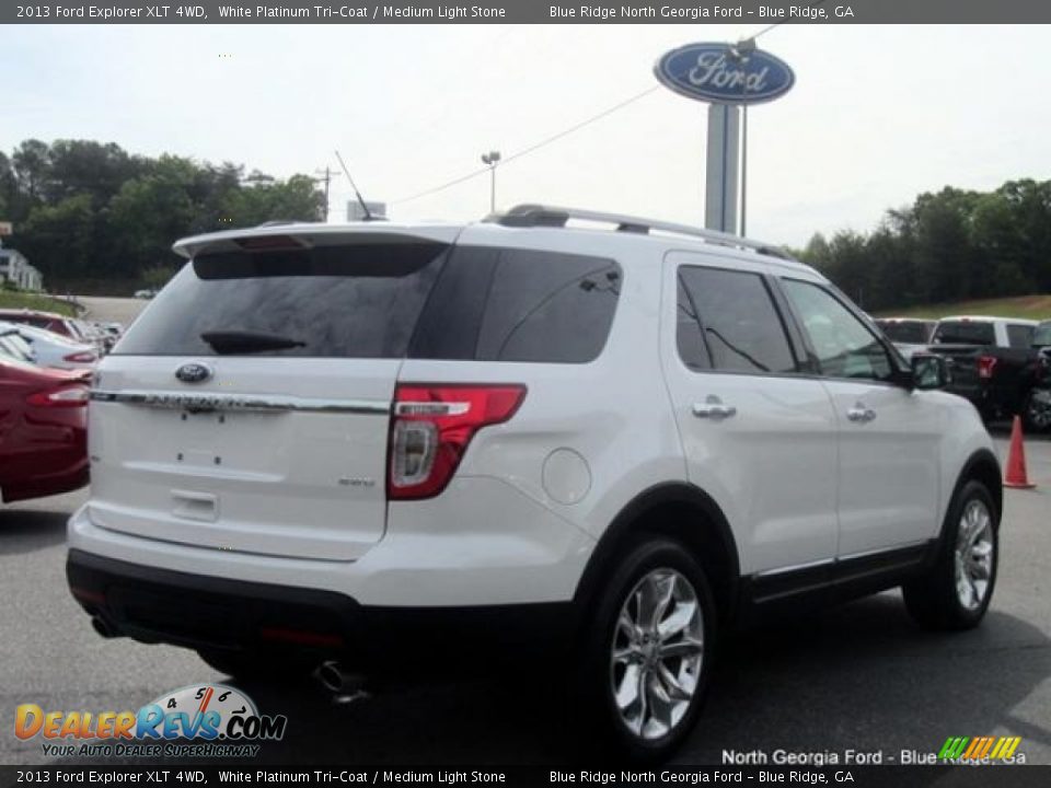 2013 Ford Explorer XLT 4WD White Platinum Tri-Coat / Medium Light Stone Photo #5