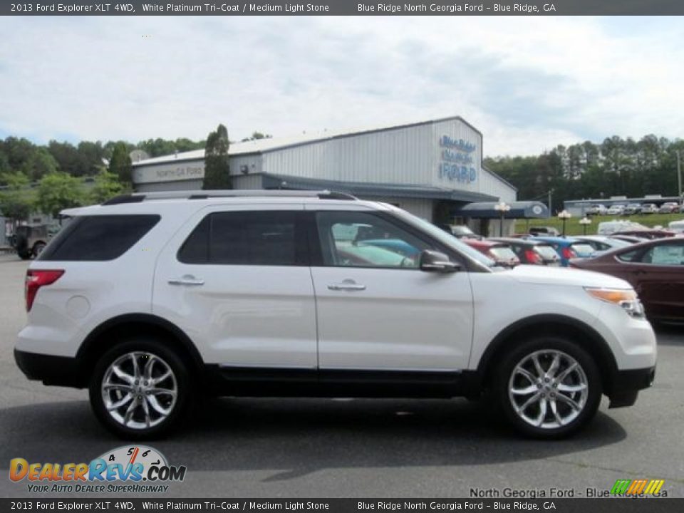 2013 Ford Explorer XLT 4WD White Platinum Tri-Coat / Medium Light Stone Photo #6