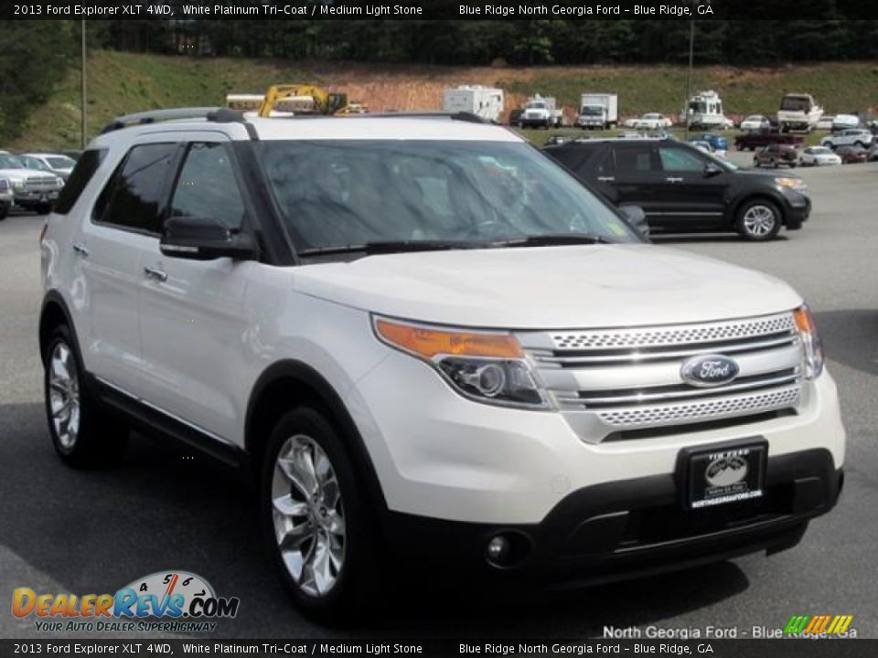 2013 Ford Explorer XLT 4WD White Platinum Tri-Coat / Medium Light Stone Photo #7