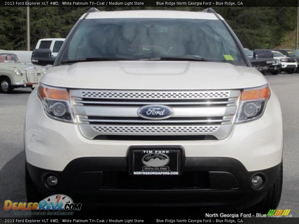 2013 Ford Explorer XLT 4WD White Platinum Tri-Coat / Medium Light Stone Photo #8