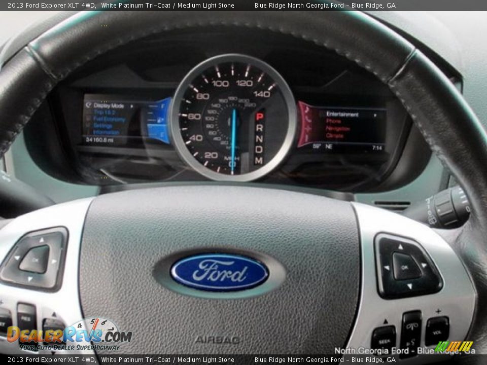 2013 Ford Explorer XLT 4WD White Platinum Tri-Coat / Medium Light Stone Photo #21