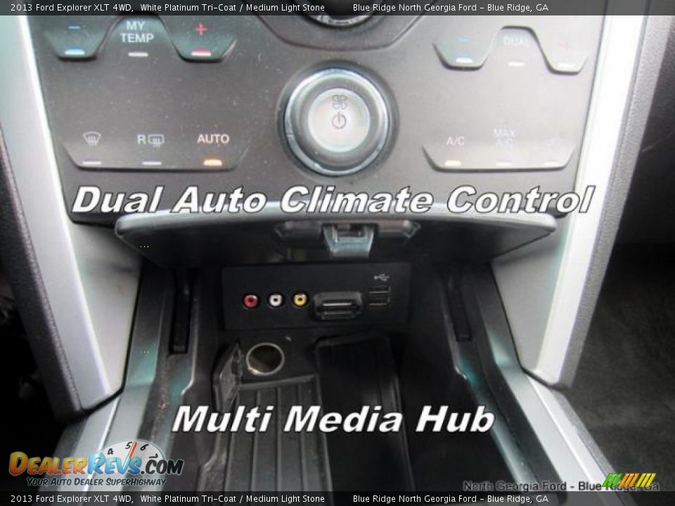2013 Ford Explorer XLT 4WD White Platinum Tri-Coat / Medium Light Stone Photo #24