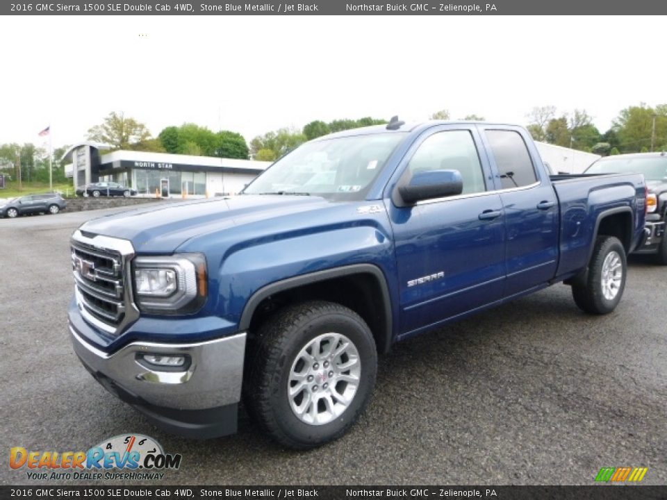 2016 GMC Sierra 1500 SLE Double Cab 4WD Stone Blue Metallic / Jet Black Photo #1