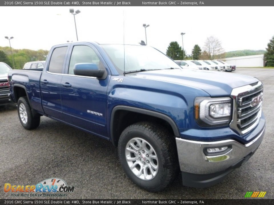 2016 GMC Sierra 1500 SLE Double Cab 4WD Stone Blue Metallic / Jet Black Photo #7