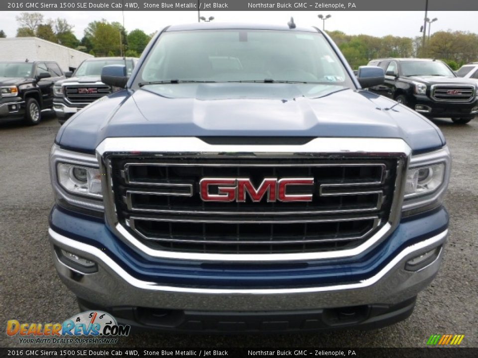 2016 GMC Sierra 1500 SLE Double Cab 4WD Stone Blue Metallic / Jet Black Photo #8