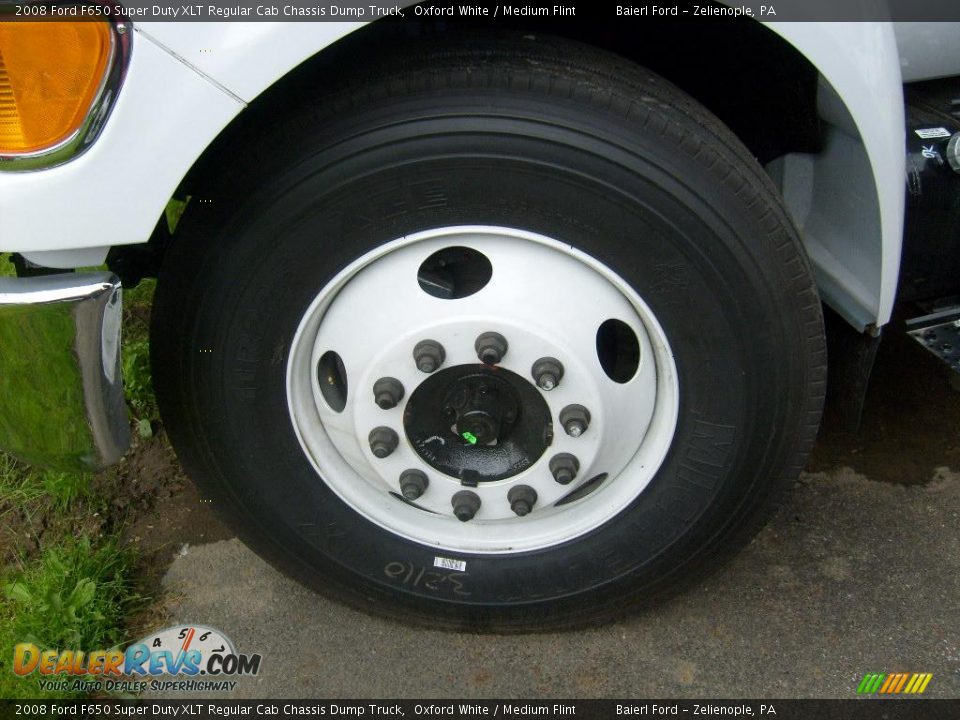 2008 Ford F650 Super Duty XLT Regular Cab Chassis Dump Truck Oxford White / Medium Flint Photo #6