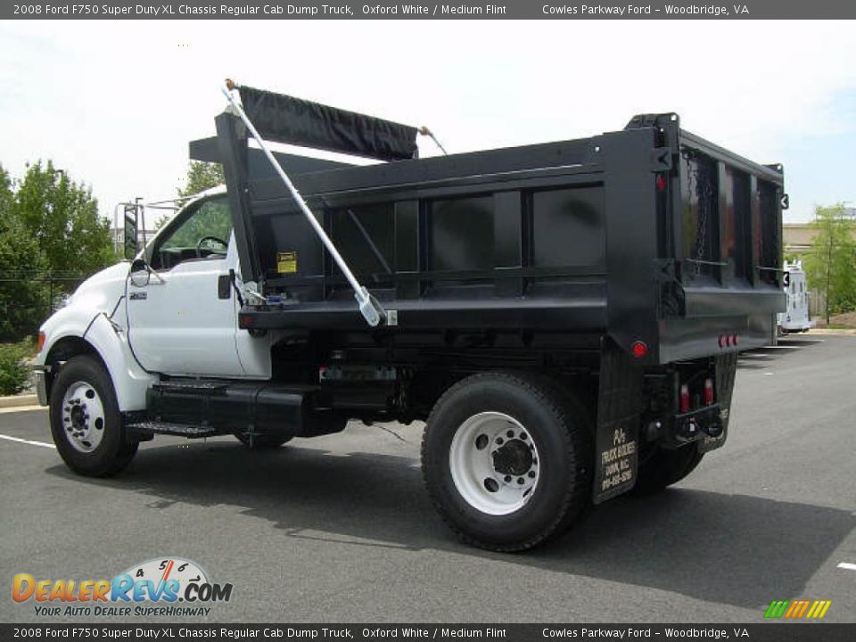 2008 Ford F750 Super Duty XL Chassis Regular Cab Dump Truck Oxford White / Medium Flint Photo #3