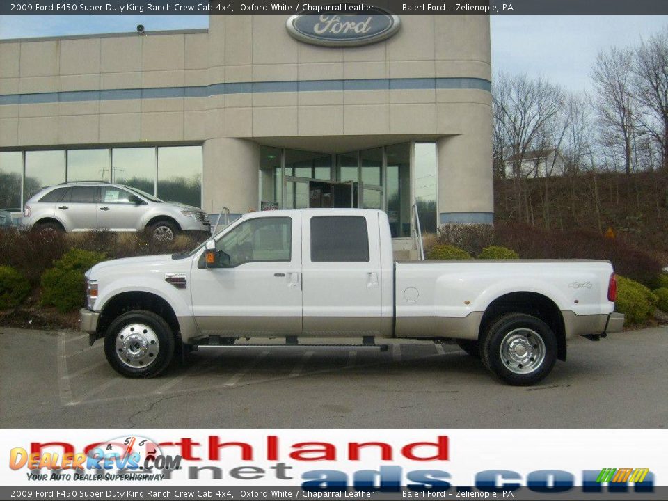 2009 Ford F450 Super Duty King Ranch Crew Cab 4x4 Oxford White / Chaparral Leather Photo #1
